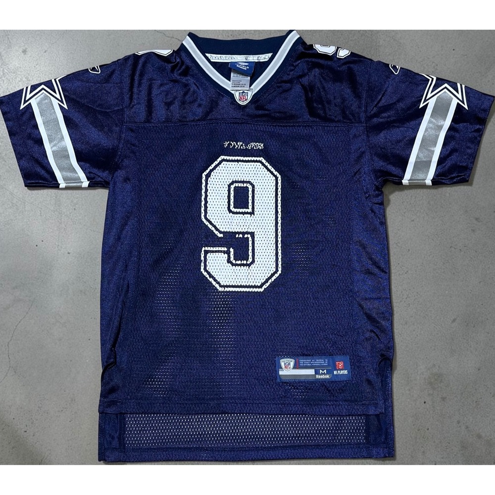 Reebok Dallas Cowboys Tony Romo 9 Kids Football Jersey Navy Blue Medium 10-12